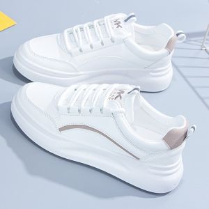 Samain new simple white rubber shoes with lace sneakers chunky footwear low cut for women