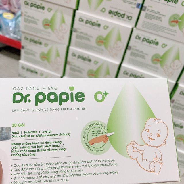Gạc rơ lưỡi DR Papie. vệ sinh răng miệng an toàn cho trẻ sơ sinh