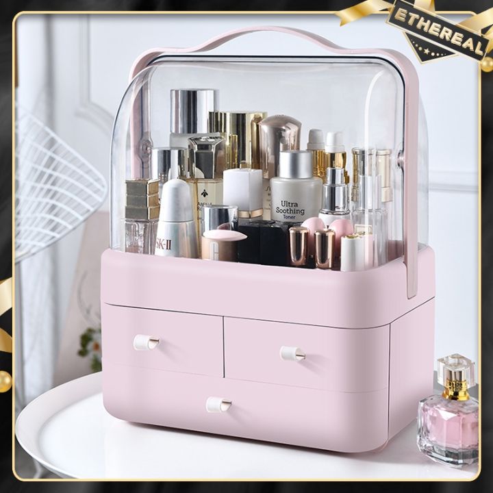 Cosmetic Desktop Organizer Table Makeup Transparent Plastic Storage