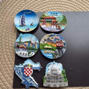 1pc Resin Magnetic Sticker for Refrigerator Decor CroatiaTaiwanParis Sacred Heart CathedralDubai Fridge Magnets Travel Souvenirs Gifts Collectibles
