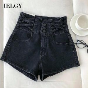 IELGY A-line all-match denim high-waisted shorts womens slim
