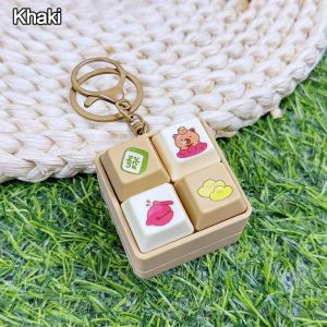 GTRBFDS Cartoon Fidget Keychain DIY Keyboard Keys Button Finger Keyboard Caps Relaxing Relief Stress Pinch Toy