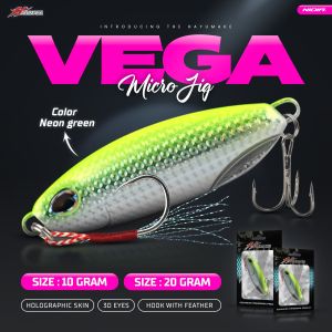 Micro Jig Hayumake VEGA Metal Jig + Assist hook + Treble hook 10gr -20gr Cast Jig Micro Jigging