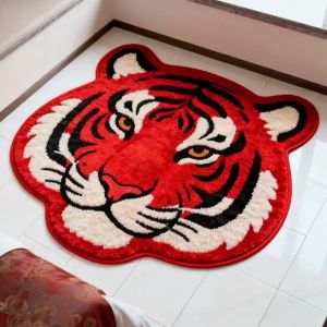 LLCY Chống trượt Thảm hình đầu hổ Không đều Khả năng thấm hút Thảm hình động vật Sáng tạo Nhiều kích cỡ Thảm chùi chân độc đáo Phòng khách