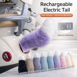 SAVVYSHELF Rechargeable Remote Control Electric Bicycle Tail Fluffy Realistic Motorcycle Tail Ornament Versatile Car Wagging Moving Tail All Vehicles