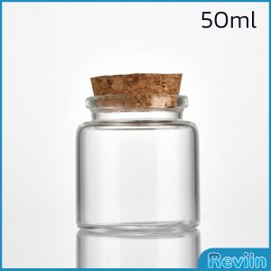 Reviln ขวดแก้ว มีฝาไม้ขวดแก้ว 50ml 60ml Glass bottle