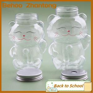 Behoo Dễ thương may mắn mèo nước chai trong suốt nước trái cây uống chai sữa trà Chai cà phê nước trái cây miệng có thể uống cốc