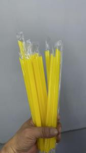 100pcs MagentaOrange&Yellow Straw Boba Sago Straw Individually Wrapped Milktea straw 23cm Drinkware Disposable Plastic