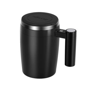 【SKIT SG】380Ml Coffee Cup Rechargeable Self Stirring Mug-Auto Magnetic Thermal 304 Stainless Steel Mixer & Spin Flask Home Office 304 Stainless Steel Automatic Coffee Mixing Cup Self Stirring Mug Automated Mixing Efficient & Convenient Unique