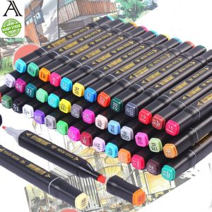 Touch Art Markers Twin Brush Pen Set Graphic Color Marker Drawing Art Supplies