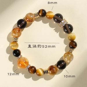 Fortune Crystal Bracelet Citrine Tiger Eye Stone 2025 New Design Bracelet Valentines Day gift金霸大综合 招财水晶手链 黄水晶 虎眼石 2025新款设计手链 情人节礼物