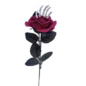Halloween Rose Flower with Hand Bone Artificial Roses DIY Flower Arrangement for Home Bedroom Living-Room Decoration