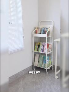 Movable Bookcases Shelving Book Cabinet Movable Book Shelf Rack Storage Living Room Corner Storage Bookcase with Wheeled Shelf Movable Book Shelf Rack Storage