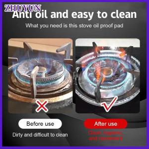 ZHUYUN 10Pcs set Thickened Aluminum Foil Covers Gas Stove Oil Proof Pad Protector Cover Proof Cleaning Pad Kitchen Cleaning Parts