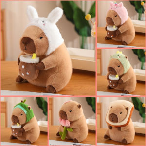 Gấu Bông Capybara Ôm Hoa/Trà Sữa Hot Hit 30cm Cute Làm Quà Tặng