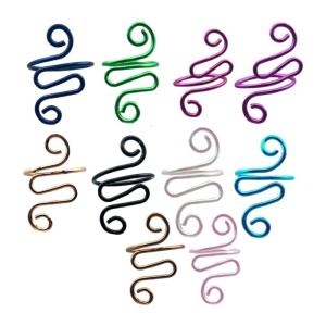 10/14/15 Pcs Snake Shape Crochet Tension Rings Open Finger Rings Adjustable Crochet Rings