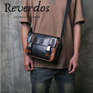 REVERDOS Tas Selempang Bahu Pria Kombinasi Warna Kulit Aslii