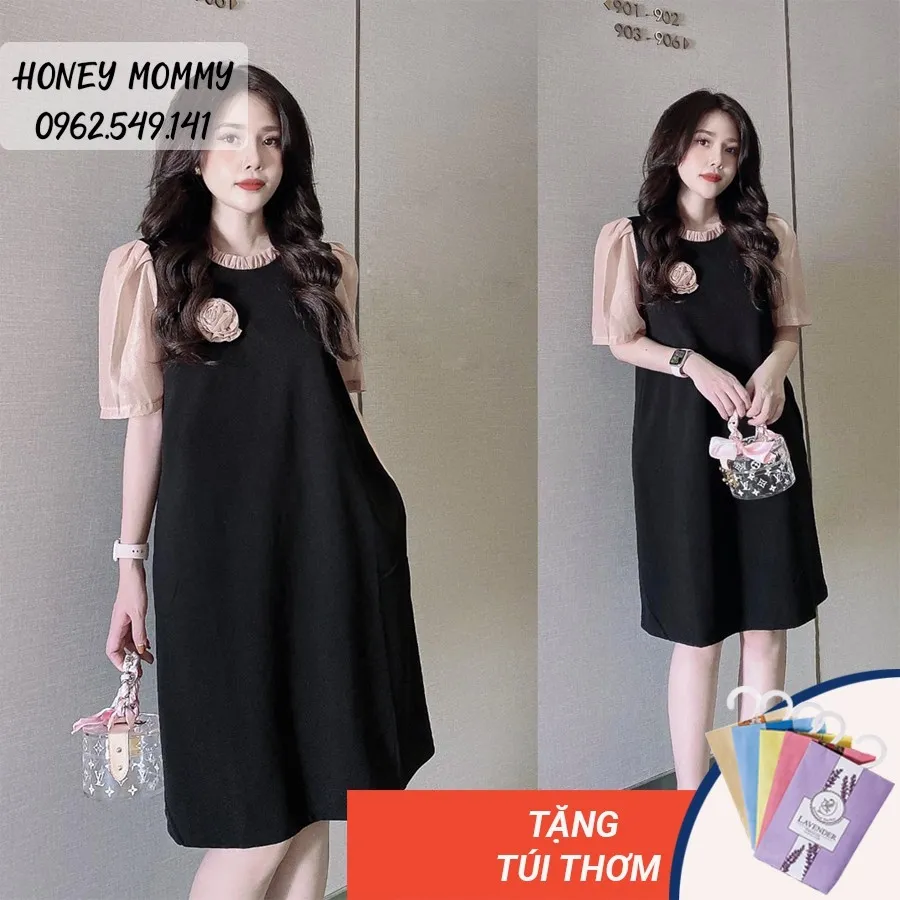 Váy bầu thiết kế dự tiệc xinh,Đầm bầu đẹp dáng tiểu thư 40-65kg | Shopee  Việt Nam