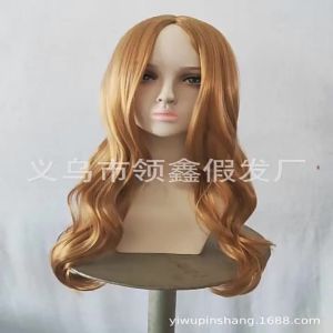 Phim truyền hình Mỹ M3GAN/ Megan cos Tóc giả Megan Tóc giả Tóc dài xoăn rẽ ngôi giữa màu nâu nhạt