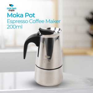One Two Cups Moka Pot Espresso Coffee Maker Stovetop 4 Cup 200ml - Z20