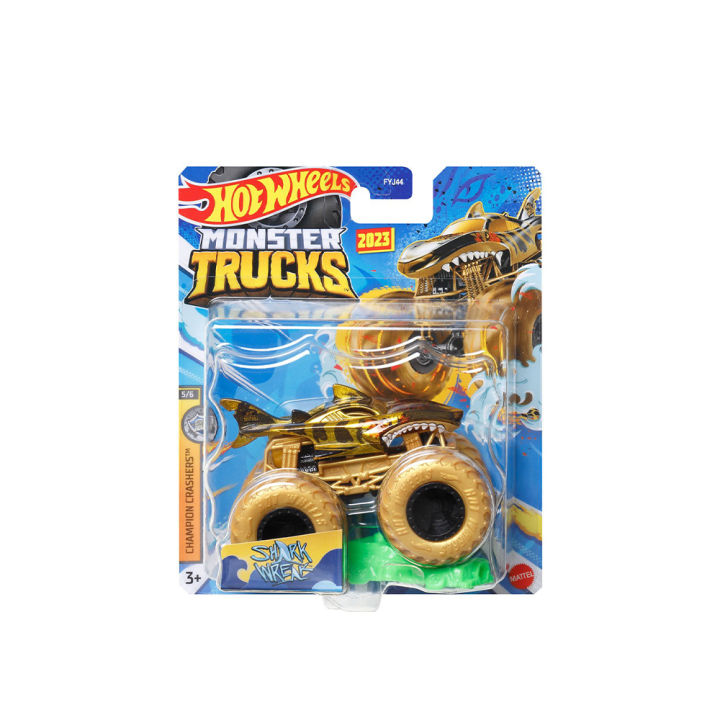 Hot Wheels Monster Trucks 1:64 Scale Champion Crashers Shark Wreak