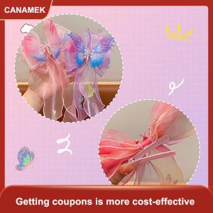 【CANAMEK】 Trẻ em Phụ kiện tóc nơ ruy băng bện kẹp tóc Mũ mùa hè cô gái công chúa kẹp tóc