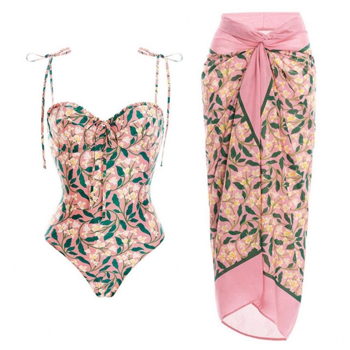 2023 New Vintage Floral Women Swimwear One Piece Swimsuit Luxury Bikini  Backless Beach Dress Designer Bathing Suit Summer Surf Wear Beachwear  Women's