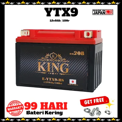 KING BATERI YTX9 MOTOR BATTERY EX250 EX300 250R EX300 NS200 RS200 NS160 TNT300 TNT600 502X 502LE