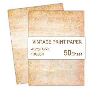 TSEVD 50 Sheets Simple Stationery Writing Paper Vintage Classical Printing Paper Handwriting Paper Double Sided Literary Scrapbook Letter Paper Envelopes