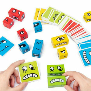 Geometric Blocks Figure Face-change Rubik Building Blocks Toys For Boys Intellectual Parent-Kid Board Game Challenge Level Toys