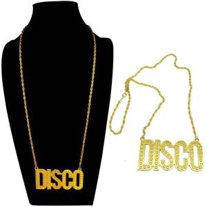 สร้อยคอดิสโก้70S 80S สร้อยคอปาร์ตี้สร้อยคอโซ่ทองเครื่องแต่งกายคอสเพลย์ฮาโลวีนดิสโก้เครื่องประดับของขวัญ