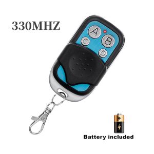 KEBETEME รีโมทควบคุมการคัดลอกแบบสากล330MHZABCD สี่ปุ่มสำหรับเปิดประตูโรงรถน้ำหนักเบา
