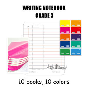 10Colors/Set Film Cover Composition writing notebook grade 123 School Stationery Supplies for elementary 80LVS 6.5"x8.5"