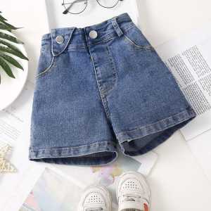 Kids Girls Waist V-Design Short Jeans (H27/H28) 女童腰间V设计牛仔裤