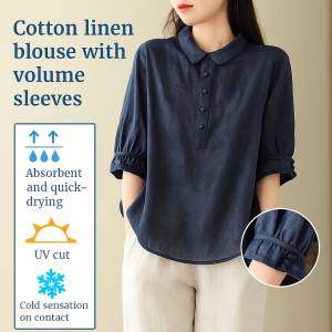 Womens Thin Flower Blouse Mediumsleeved Thin Small Shirt Fleshshading Womens Shirt Fashionable Thin Top M-4XL