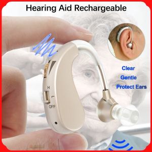 DB Hearing Aid Amplifier for adult senior original USB Rechargeable Digital For Elder deaf-aid Bha-1204 Adjustable Sound Voice Amplifier (suit for both ear) Set of One