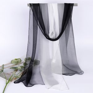 TANTUANG Màu chuyển sắc Khăn lụa giả Cảm giác mềm mại 50160CM Khăn quàng cổ Sành điệu Chống nắng Khăn choàng buổi tối dành cho phụ nữ