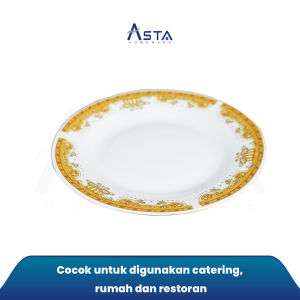 Piring Makan Keramik Porcelain Motif Tebal 1025 inch | 26 cm