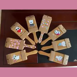 Unicorn Rainbow Bamboo Household Comb Color Printing Airbag Comb Anti-static Massage Solid Wood Comb