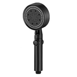 KADAIE Shower Head Water Saving Black 5 Mode Adjustable High Pressure Shower One-key Stop Water Shower Bathroom Accessories / Shower Head Speeds Kepala Shower Kamar Mandi Filter Ion Shower Head