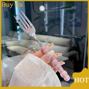 [Buytra] Handle Fork For Dessert Household Steak Stainless Steel Fork Salad Fork Dessert Pasta Fork Kitchen Accessories Gadgets