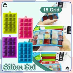 15 Grids Silicone Ice Cube Molder Tray Fruit Popsicle Maker with Square Shape Ice Jelly Mold 【Spot】