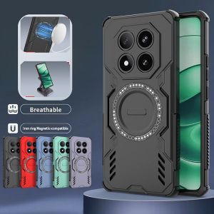 Armor Shockproof Case For Xiaomi Redmi Note 14 Pro 5G 4G Car Magnetic Holder Cover For Redmy Note14 Redmi Note14pro Plus Fundas