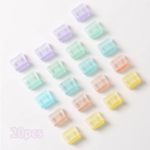 20pcs Plastic Binder Clips Reusable Colorful Push Clip Paper Fixing ClipFolder