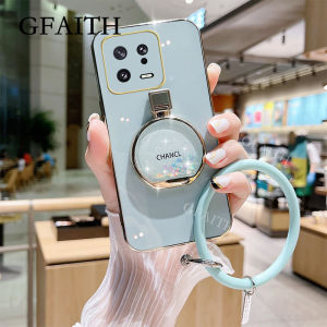 GFAITH New Casing Xiaomi 13 PRO Mi 13 lite Casing POCO X5 Pro 5G POCOX5 Fashion with Quicksand Perfume Bracket + Hand Ring Bling Plating Phone Case