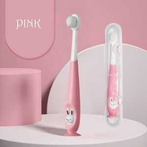 Sadoline~5pc Cartoon Bunny Bear Chldrens Toothbrush Sucker Soft Silicone Bristle Oral Care for Kids