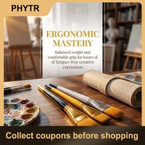 【PHYTR】 Artist Nylon Paint Brushes 3pcs Set for Acrylic Oil and Watercolor Painting Smooth Bristles Precision Tips for Canvas Board Home Studio Use