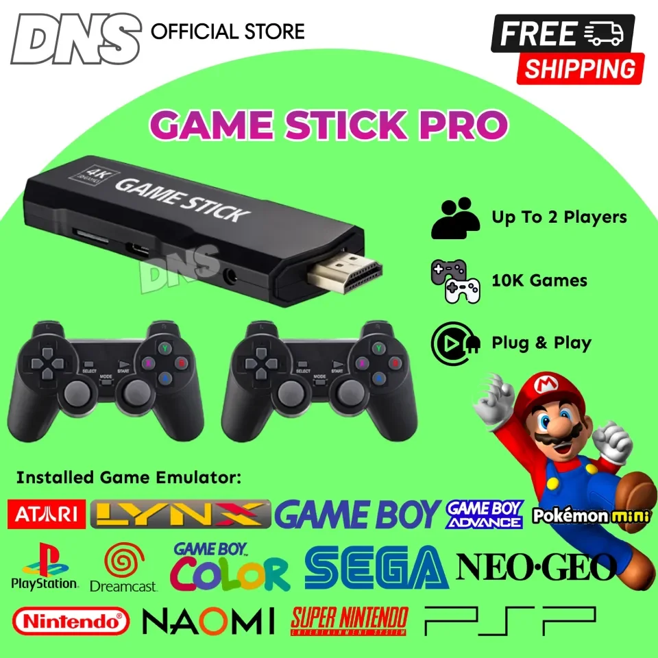 Free Shipping] 4K HD Game Stick PRO PS1 GBA Video Game Console 2.4G Double  Wireless