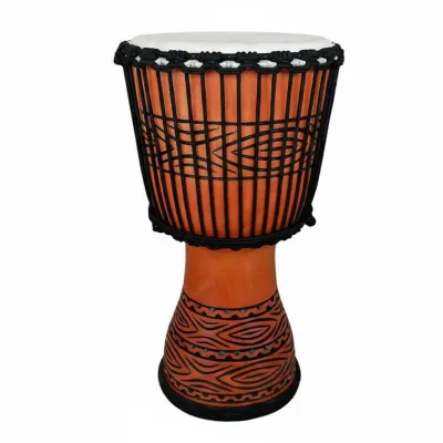 Suppsport Djembe เครื่องตีกลองหนังแพะกลองตีด้วยมือมืออาชีพคุณภาพปรับด้วยเชือก Djembe สำหรับมือกลองแฟนเพลงการแสดงคอนเสิร์ตแกธีแบนด์10นิ้วเป็นสีทอง