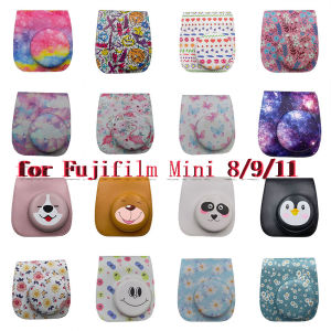 กระเป๋ากล้องไหล่เคสป้องกันลายป่าสีสันสดใสกระเป๋ากล้องหนังสำหรับ Fujifilm Instax มินิ 8/MINI8+/9 มินิ 11